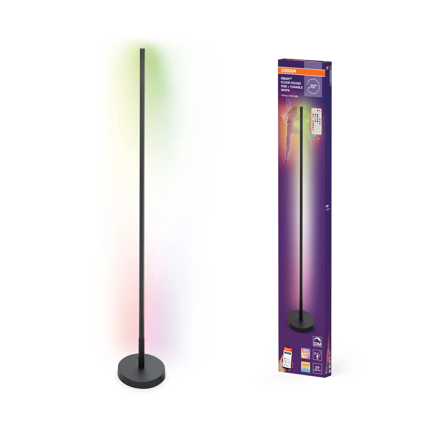 B-Ware Osram Stehlampe Stehleuchte Smart Wi Fi Led Rund Schwarz Rgb Tunable White - 4099854472176