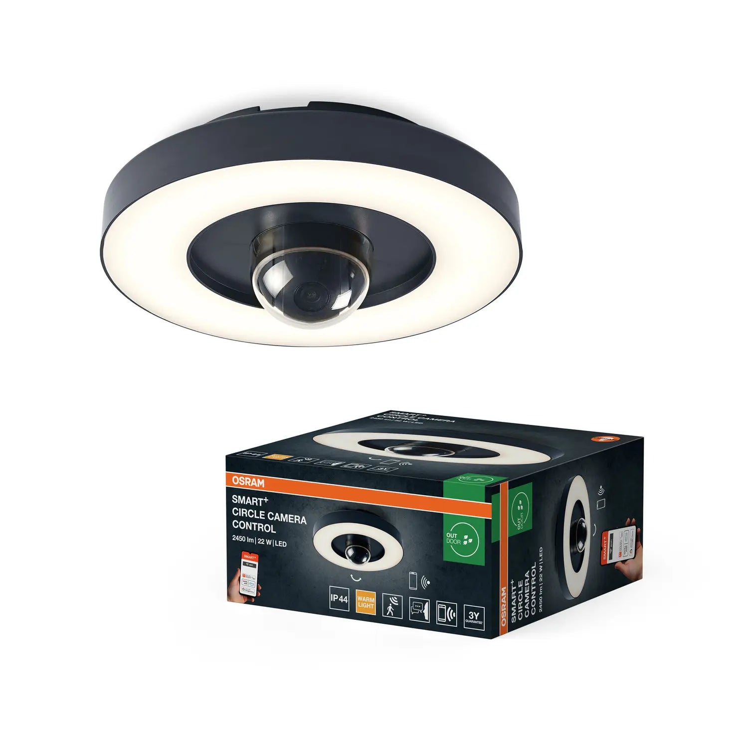 D-Ware Osram Smart+ Wifi Led Außenkamera Circle Graphit Sensor Ip44 Kamera Defektware - 4099854474811