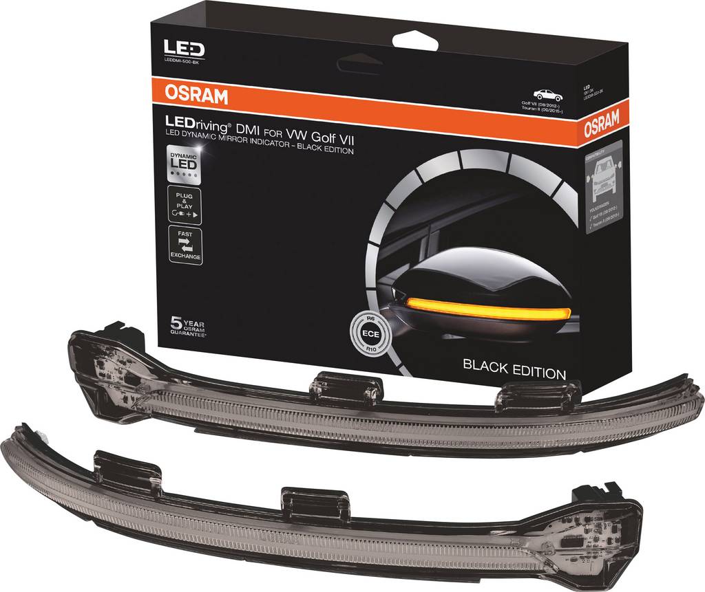 Osram LEDriving Auto Spiegelblinker Blinker Volkswagen Golf 7 Touran Schwarz - 4062172046510