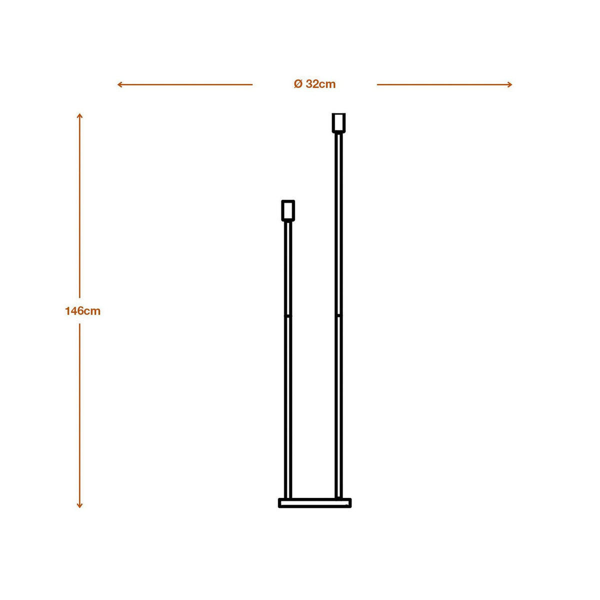 OSRAM Stehlampe Standlicht Lampe dunkelgrau Höhe 146 cm 2 x E27 - 4099854440342