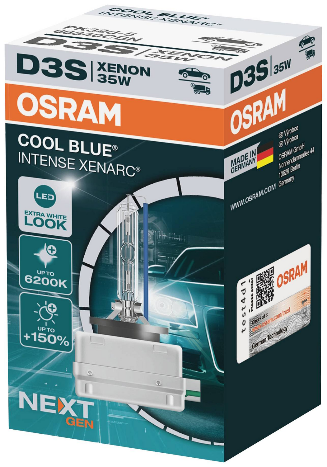 Osram Xenon Leuchtmittel D3 S Lampe Kaltweiß Xenarc Cool Blue Autolicht Leuchte B-Ware - 4062172157384