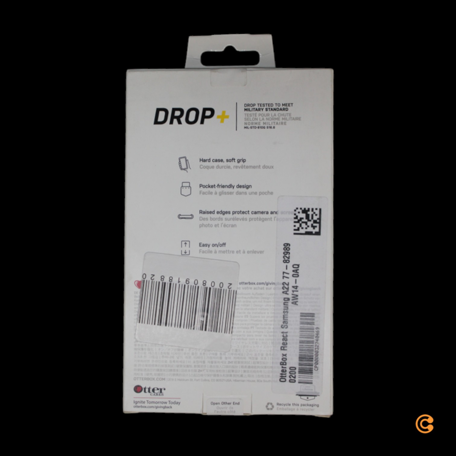 B-Ware Otter Box React Samsung Galaxy A22   Clear Handschutzhülle Schutzhülle 12 Stück - 840104259559