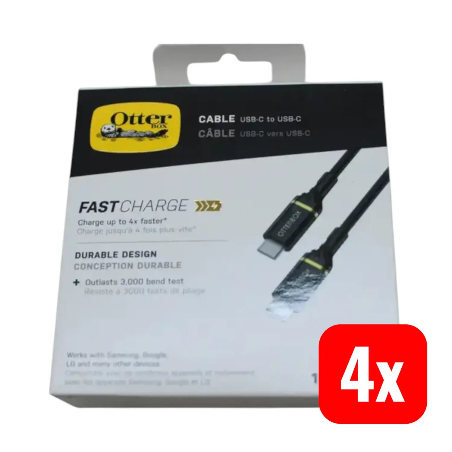 B-Ware Otter Box Kabel Ladekabel Verbindungskabel Usb C Schnellladen Schwarz 1m 4 Stück - 840104211892