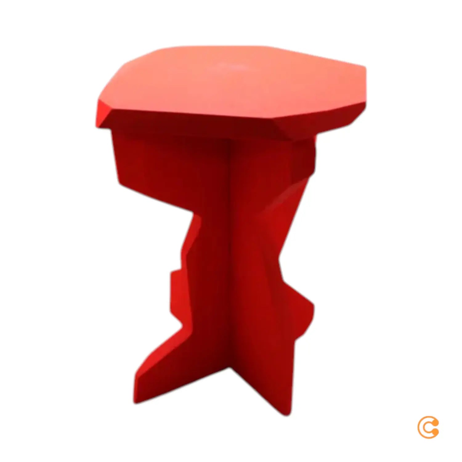 B-Ware Out Objekte Unserer Tage Fels Hocker Esche Lackiert Leuchtrot Siehe Text/Foto - 4251384248229