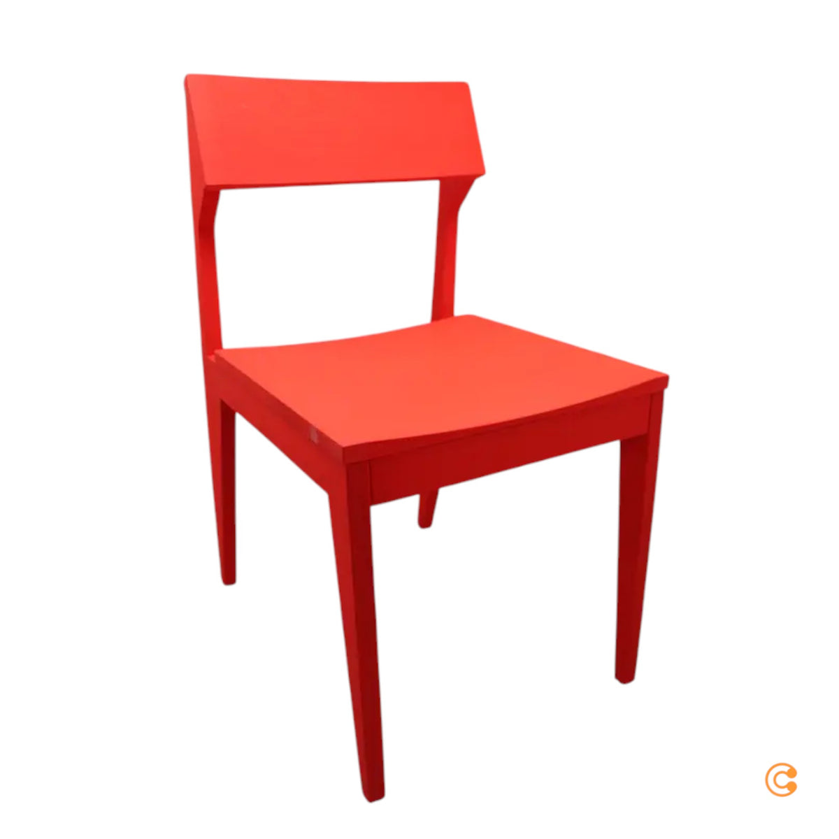 OUT Objekte unserer Tage Schulz Stuhl leuchtrot 45 cm Sitzhöhe Esche 80 cm hoch - 4255795421325