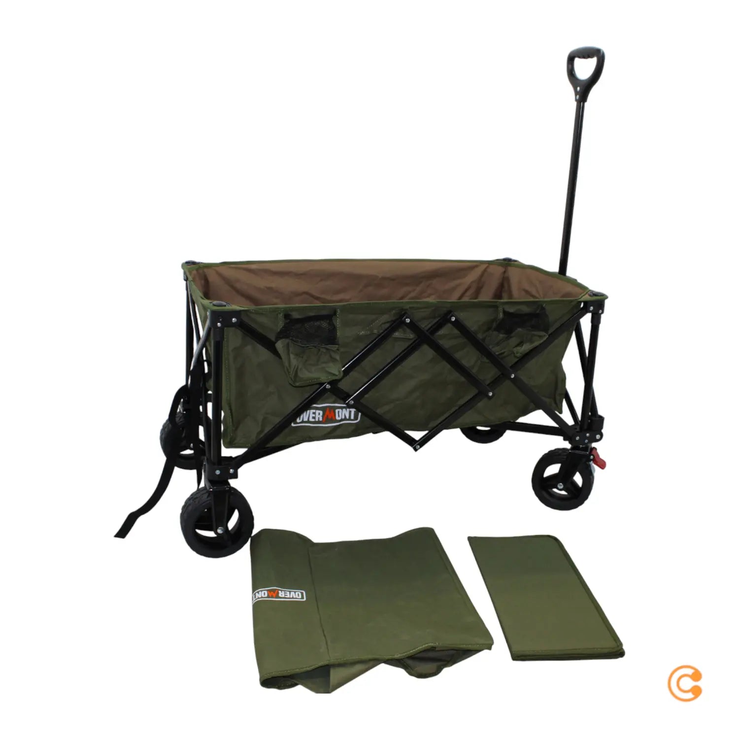 B-Ware Overmont Bollerwagen Wagen Faltbar Alle Gelände 150 I Outdoor Transportwagen Grün - 5060990781407