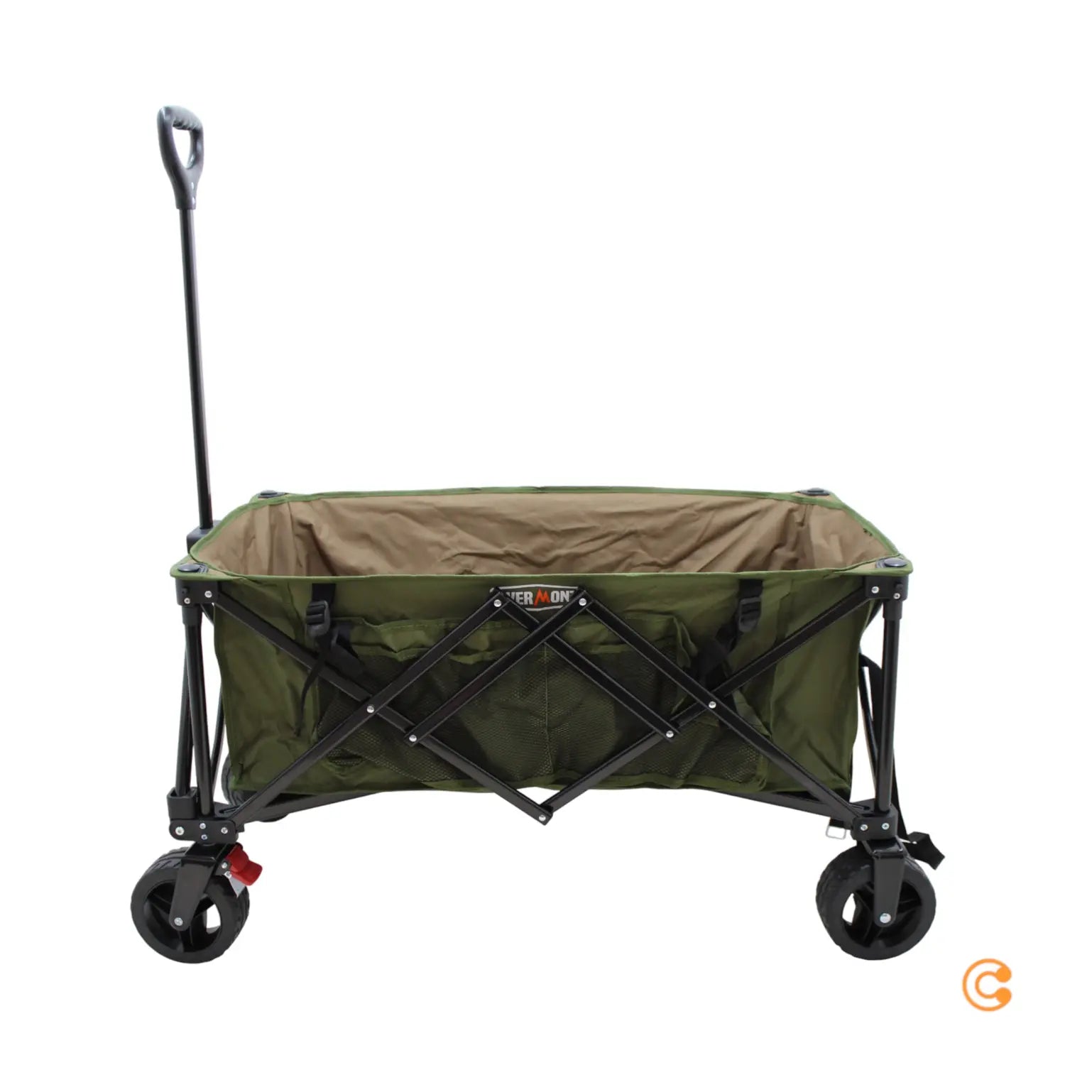 B-Ware Overmont Bollerwagen Wagen Faltbar Alle Gelände 150 I Outdoor Transportwagen Grün - 5060990781407