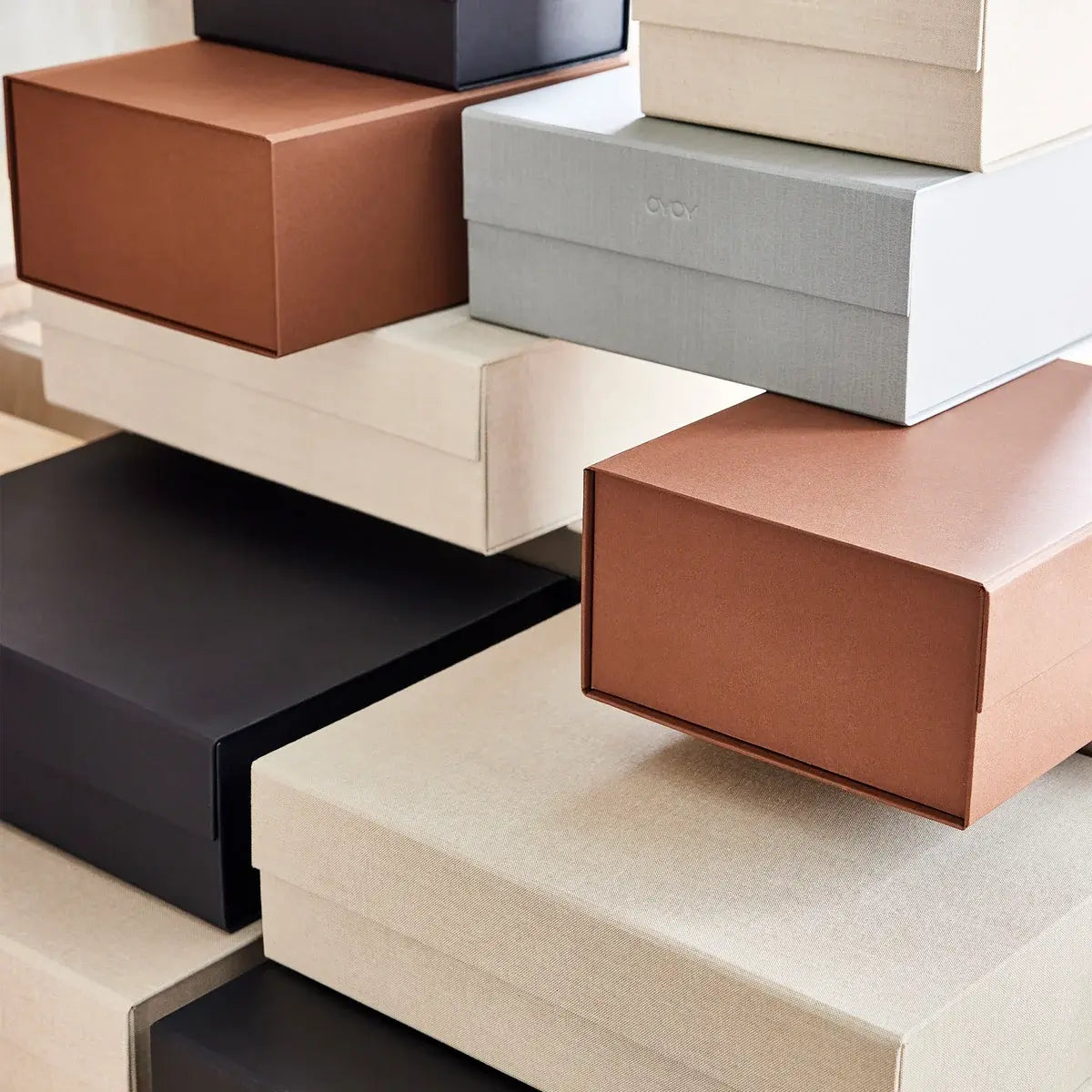 B-Ware Oyoy Aufbewahrungsbox Kiste Hako Box Stone 33x25cm Karton Grau Aufbewahrung - 5712195071585