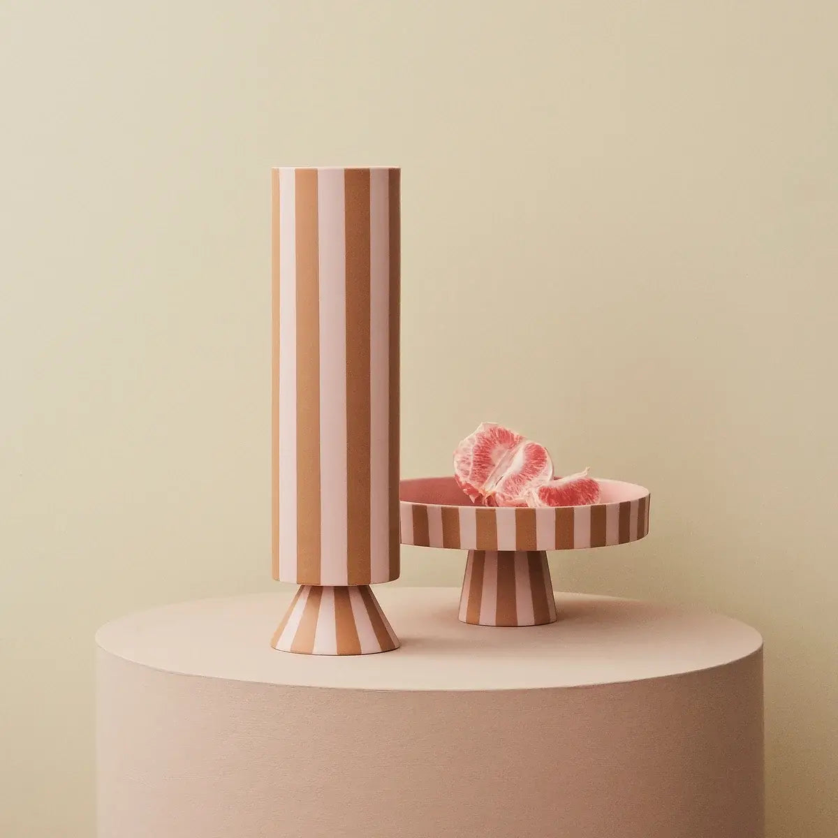 B-Ware Oyoy Vase Gefäß Streifenmuster Keramik Weiß Schwarz 28 Cm Toppu Serie - 5712195075927