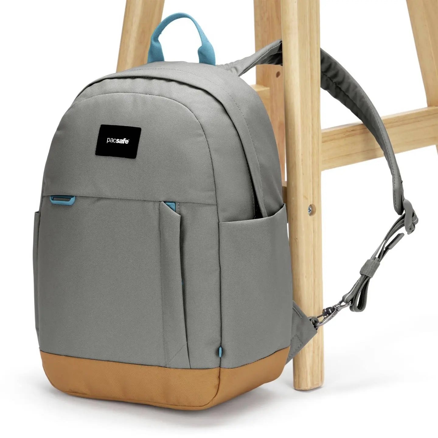 B-Ware Pacsafe Go 15l Rucksack Backpack Notebook Laptopfach Stone Recyceltes Pet