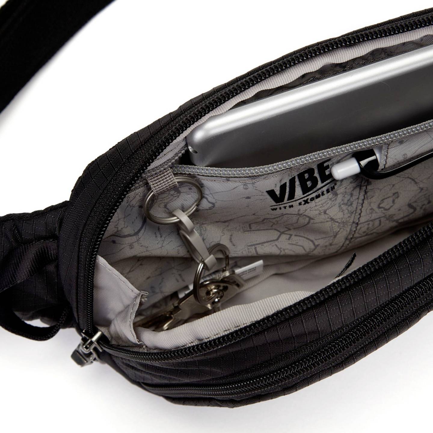 Pacsafe Umhängetasche Sling Pack Tasche Vibe 150 2.5L Schwarz 16x33x6cm - 0688334053840