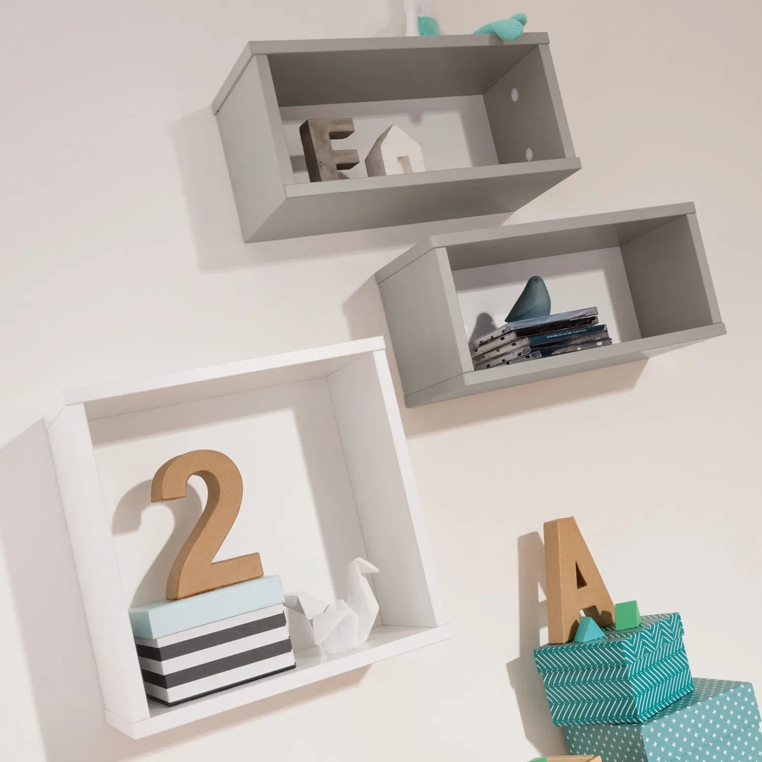 B-Ware Paidi Wandbox Regal Aufbewahrung Kinderzimmer Fiene Kieselgrau Stauraum Lösung - 4250004669703