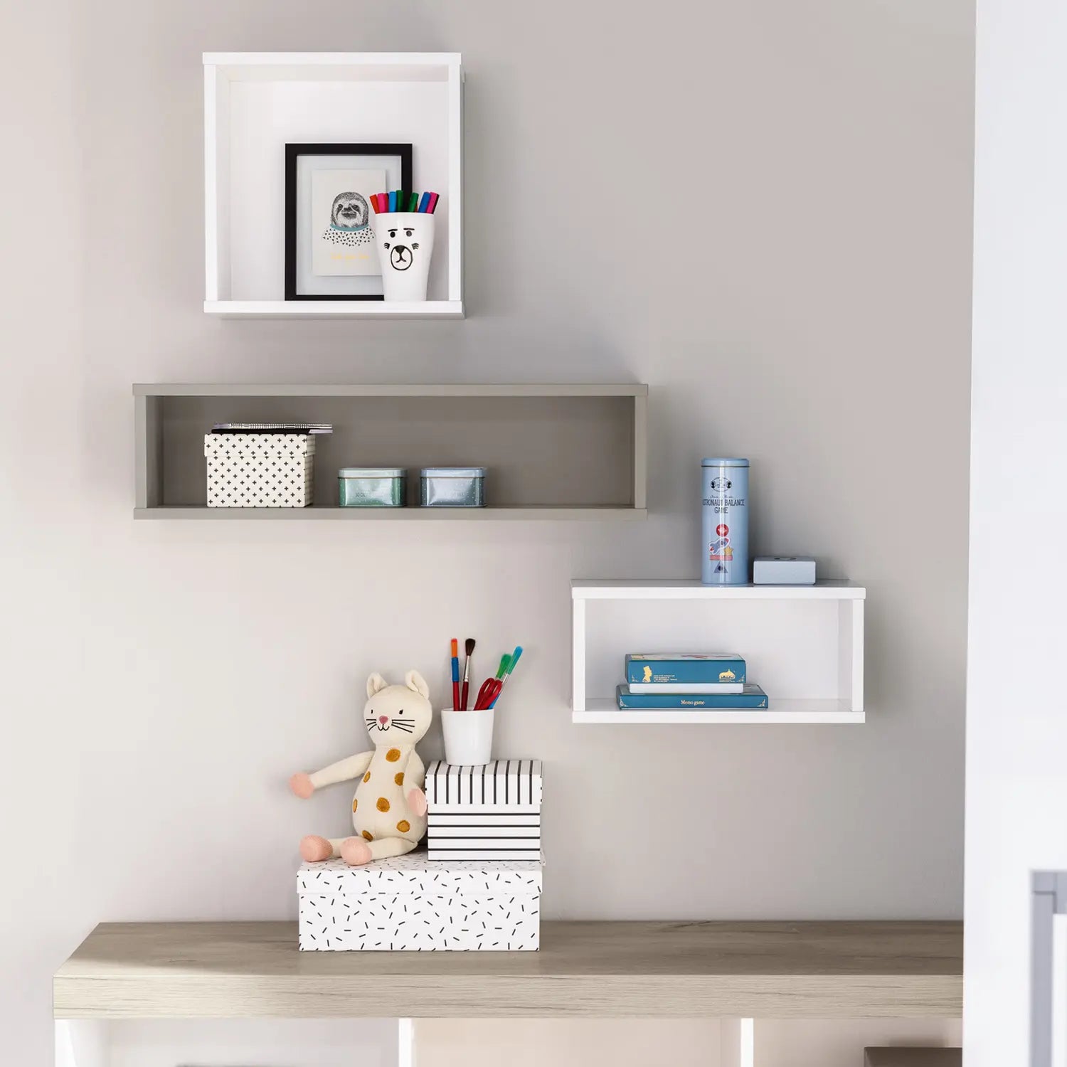 B-Ware Paidi Wandbox Regal Aufbewahrung Kinderzimmer Fiene Kieselgrau Stauraum Lösung - 4250004678156