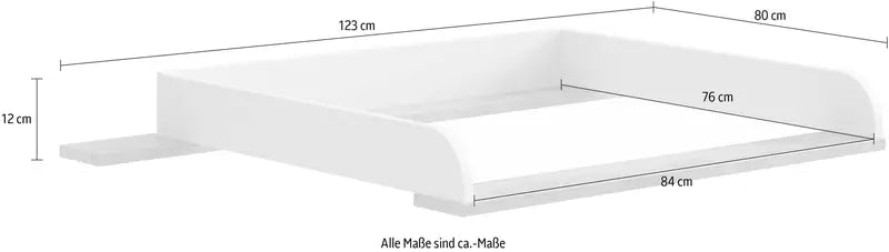 B-Ware Paidi Wickelaufsatz Aufsatz Kommode Theo Schmal Schiefergrau Eiche Geschlossen - 4250004672932