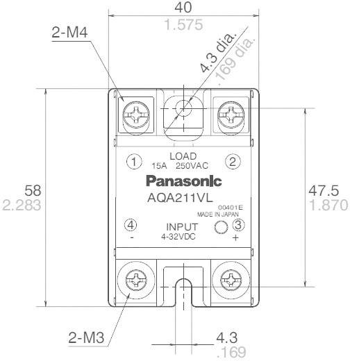 Panasonic Omron Halbleiterrelais Schalter Aqa411 Vl 25 A 250 Vdc Relais Modul B-Ware