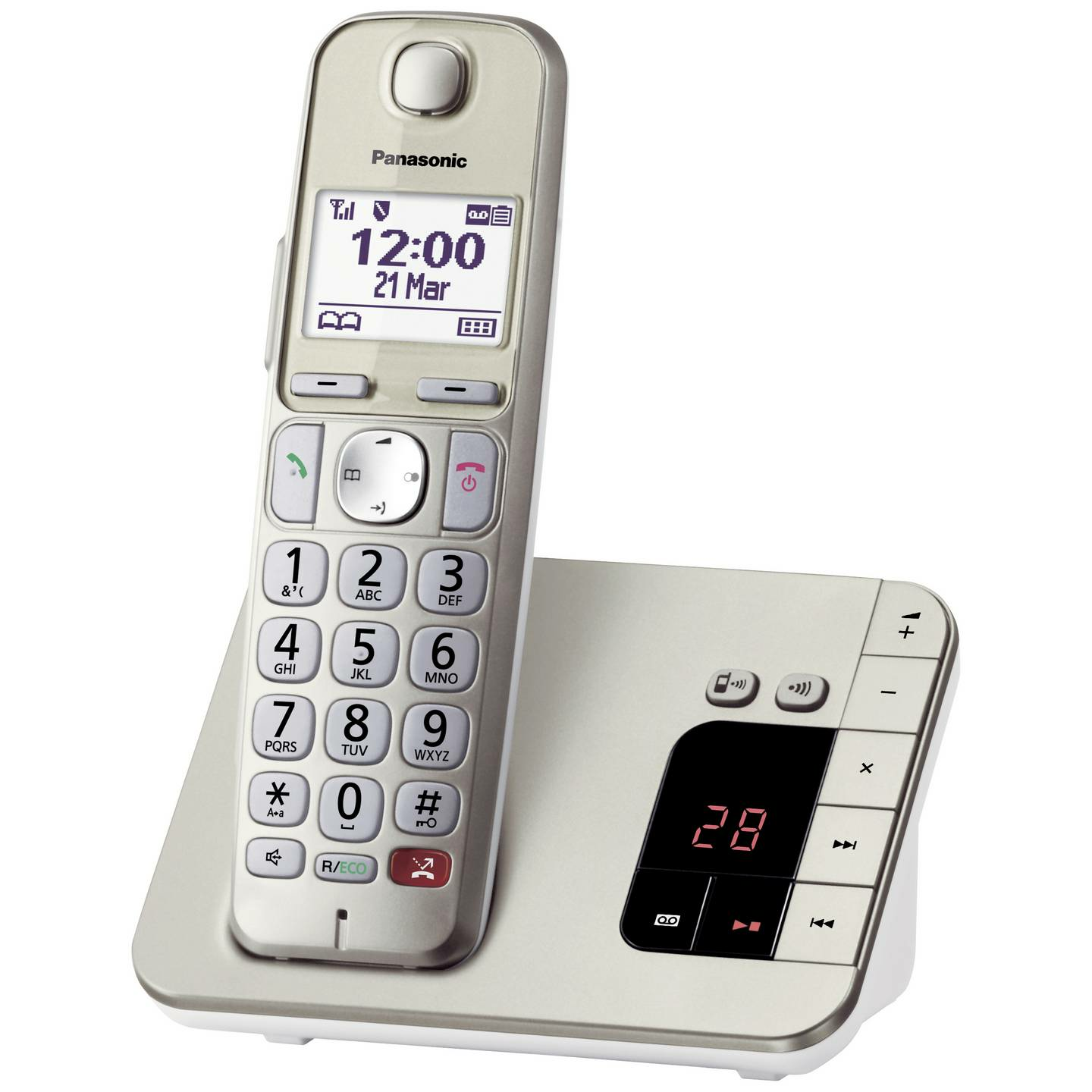 B-Ware Panasonic Schnurlostelefon Haustelefon Telefon Analog Anrufbeantworter Sliber - 5025232915781