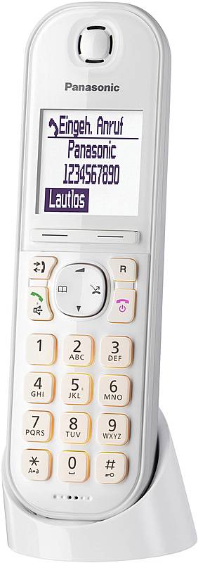 B-Ware Panasonic Schnurloses Telefon Vo Ip Kx Tgq200 Gw Beleuchtetes Display Weiß