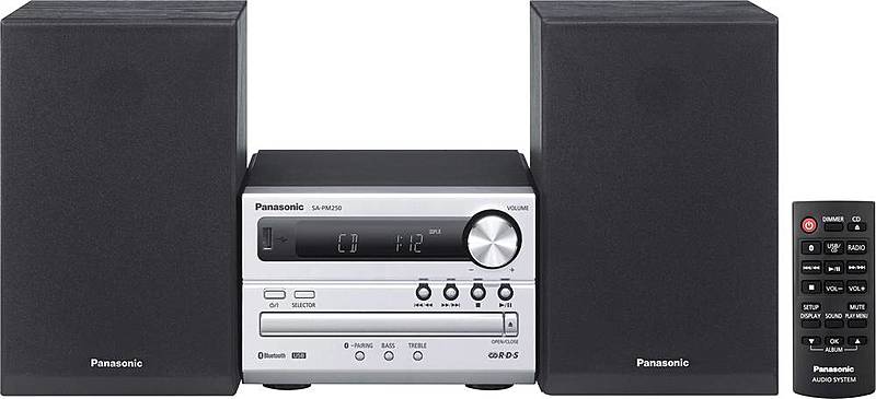 Stereoanlage Panasonic Sc Pm250 Eg S Bluetooth Audio Cd Player Usb 2x10 W Silber  B-Ware - 5025232785858