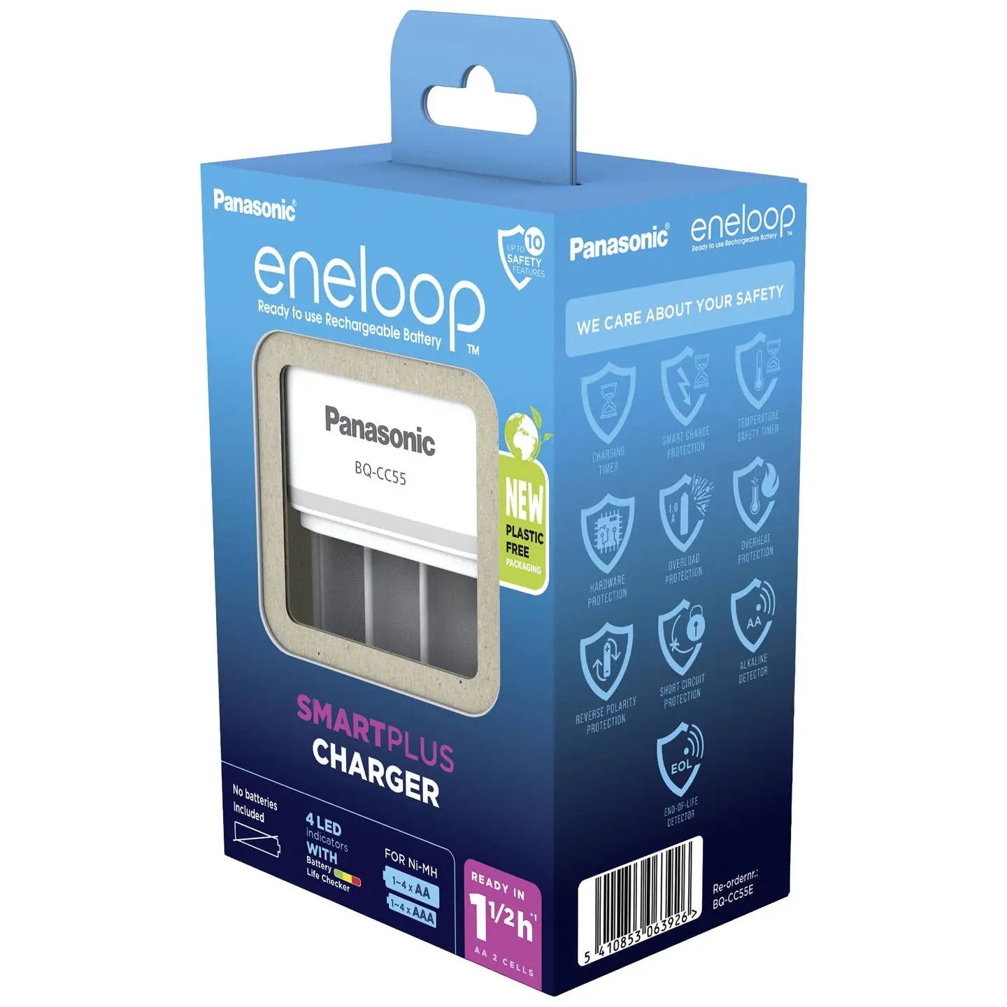 B-Ware Panasonic Akkuladegerät Batterieladegerät Ni Mh Micro Aaa Mignon Aa Bq Cc55400 - 5410853063926