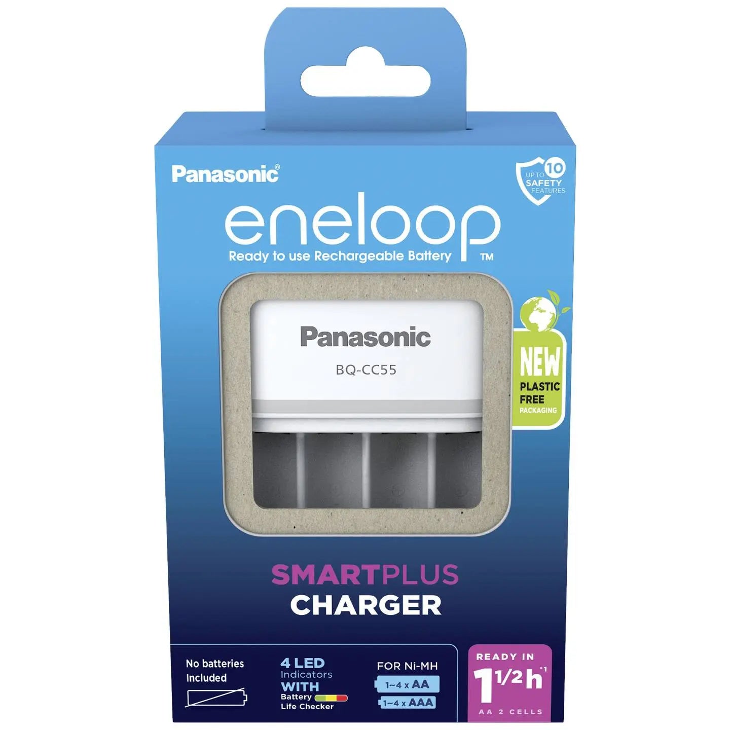 B-Ware Panasonic Akkuladegerät Batterieladegerät Ni Mh Micro Aaa Mignon Aa Bq Cc55400 - 5410853063926