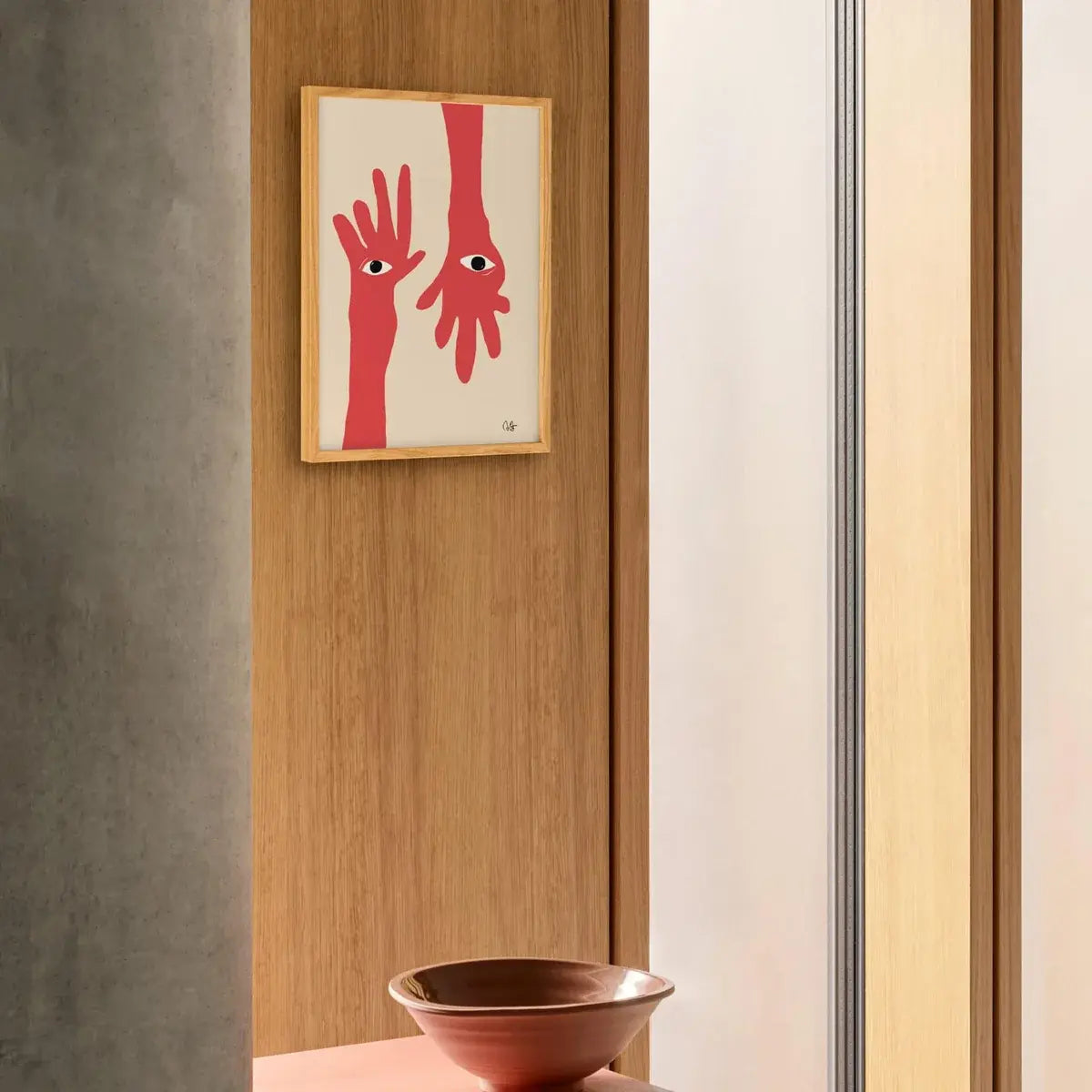 B-Ware Paper Collective Poster Wandbild Hamsa Hands Rot 50 X 70 Cm Kunstwerk - 5713450011377