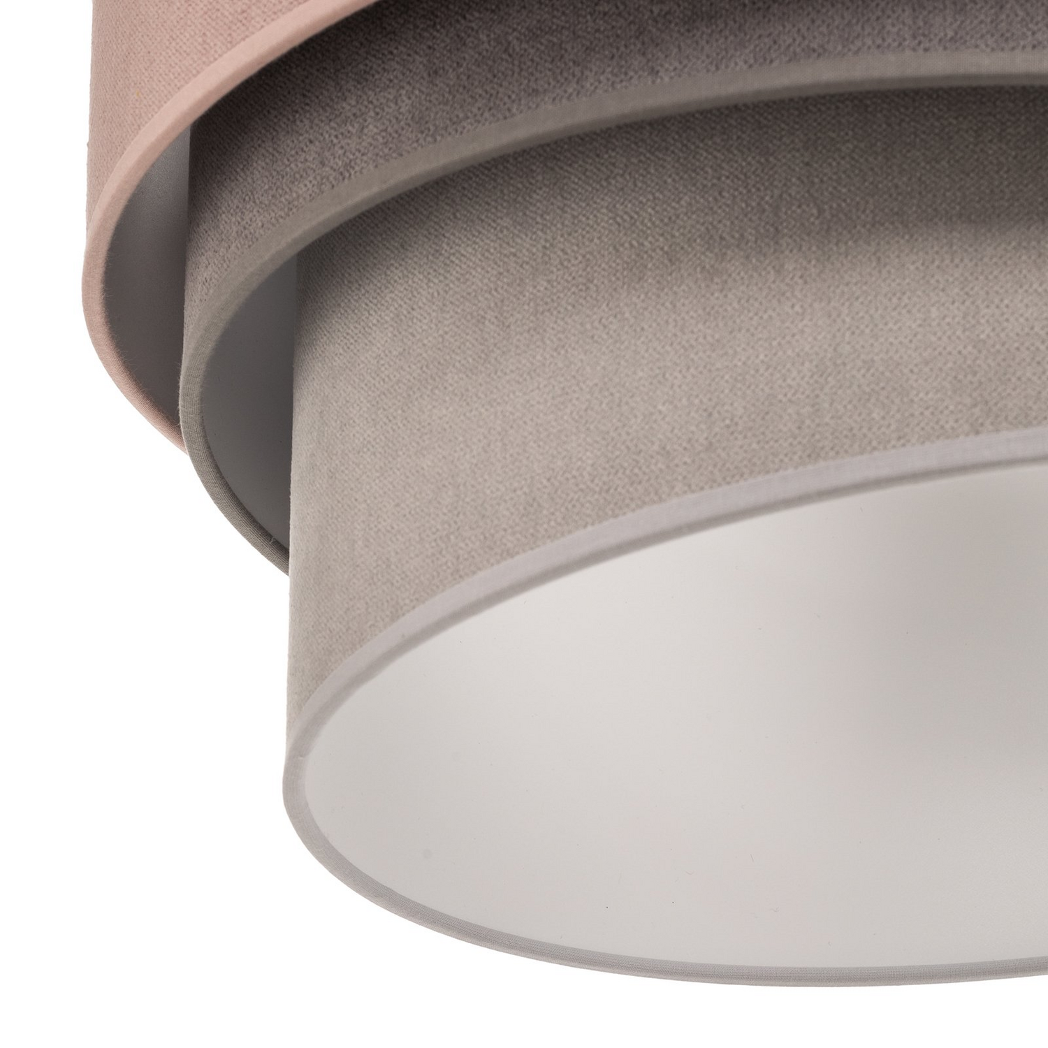 Pastell Deckenlampe Trio Leuchte Lampe ø 45cm Pink Grau Hellgrau Samt Licht  B-Ware - 5903689184069