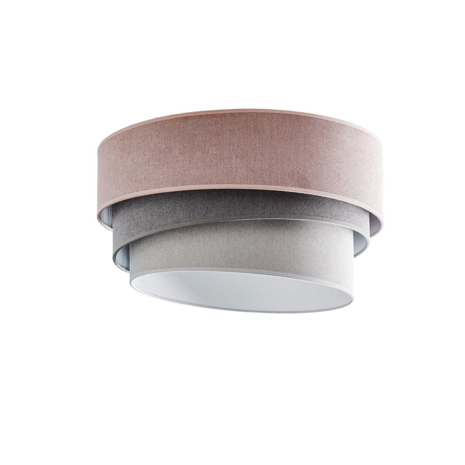 Pastell Deckenlampe Trio Leuchte Lampe ø 45cm Pink Grau Hellgrau Samt Licht  B-Ware - 5903689184069