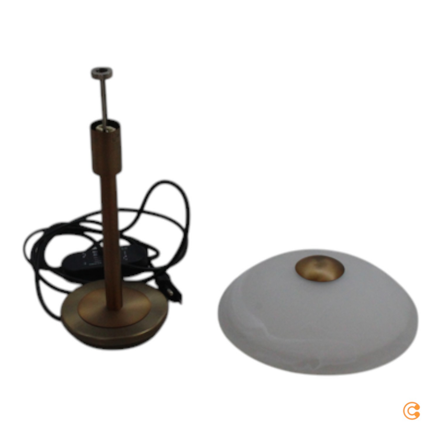 Paul Neuhaus Enova Tischlampe Leuchte Opalglas Altmessing Siehe Text/Foto B-Ware - 4012248376652