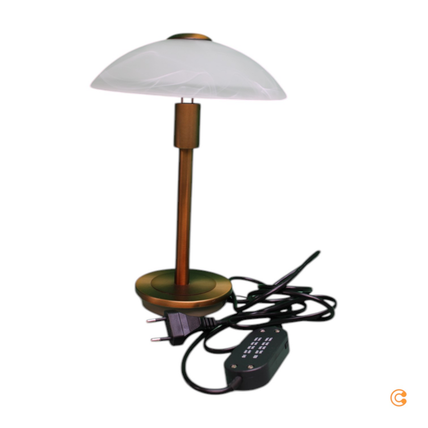 Paul Neuhaus Enova Tischlampe Leuchte Opalglas Altmessing Licht Touchdimmer B-Ware - 4012248376652