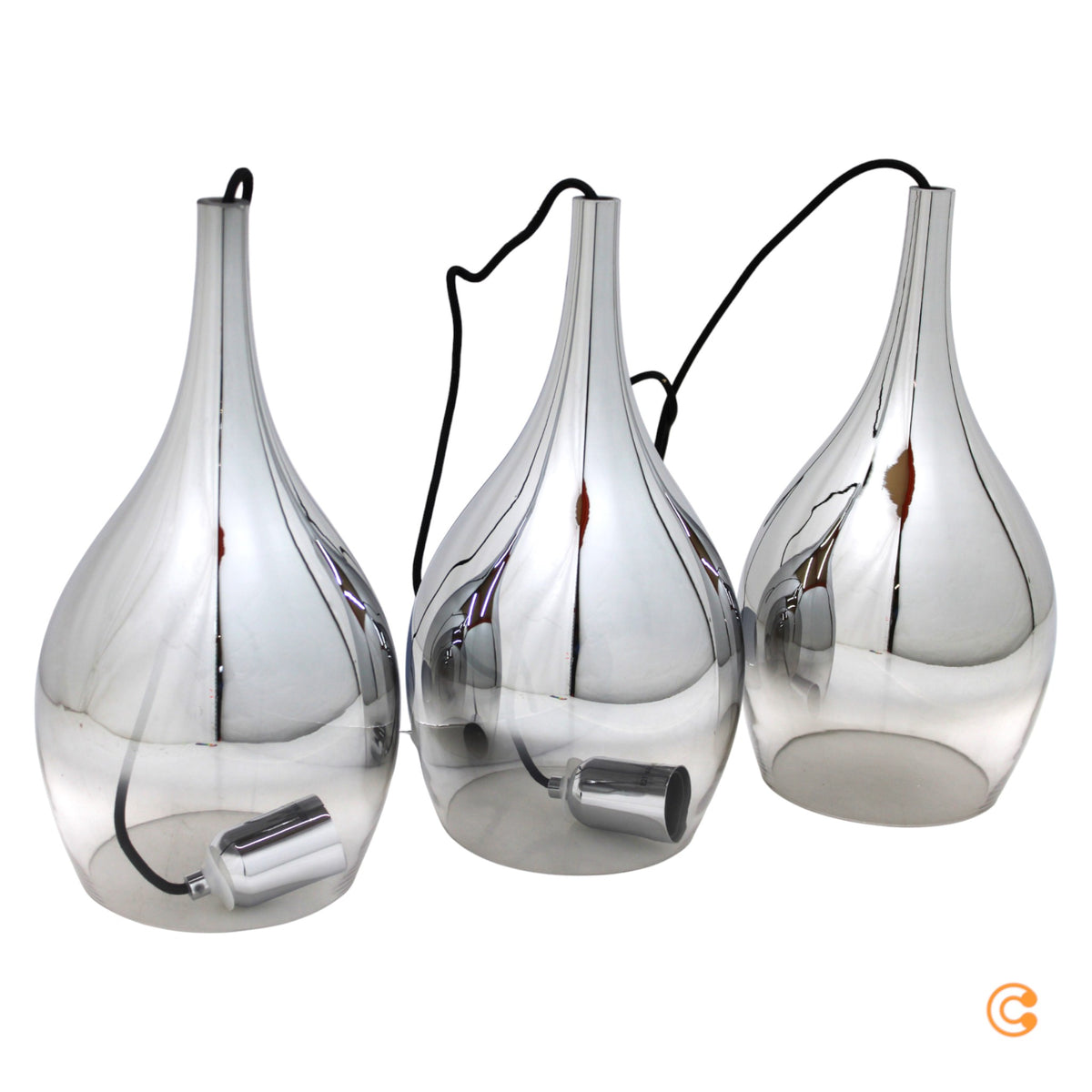 Paul Neuhaus Hängeleuchte Pilua Glaslampe Chrom rauchgrau 3-flammig LED E27 - 4012248366097