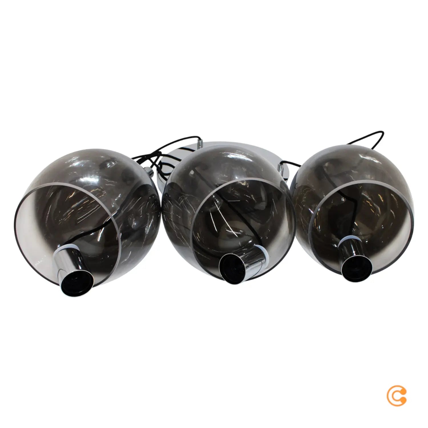 B-Ware Paul Neuhaus Hängeleuchte Pilua Glaslampe Chrom Rauchgrau 3 Flammig Led E27 - 4012248366097