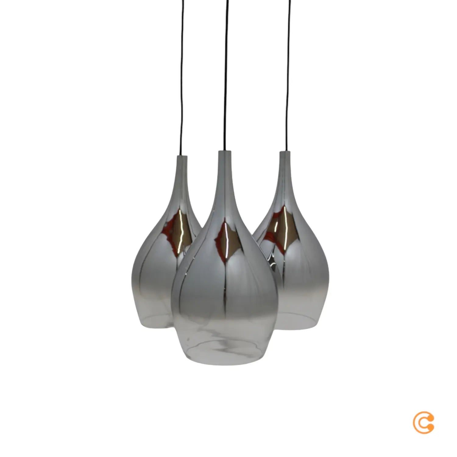 B-Ware Paul Neuhaus Hängeleuchte Pilua Glaslampe Chrom Rauchgrau 3 Flammig Led E27 - 4012248366097