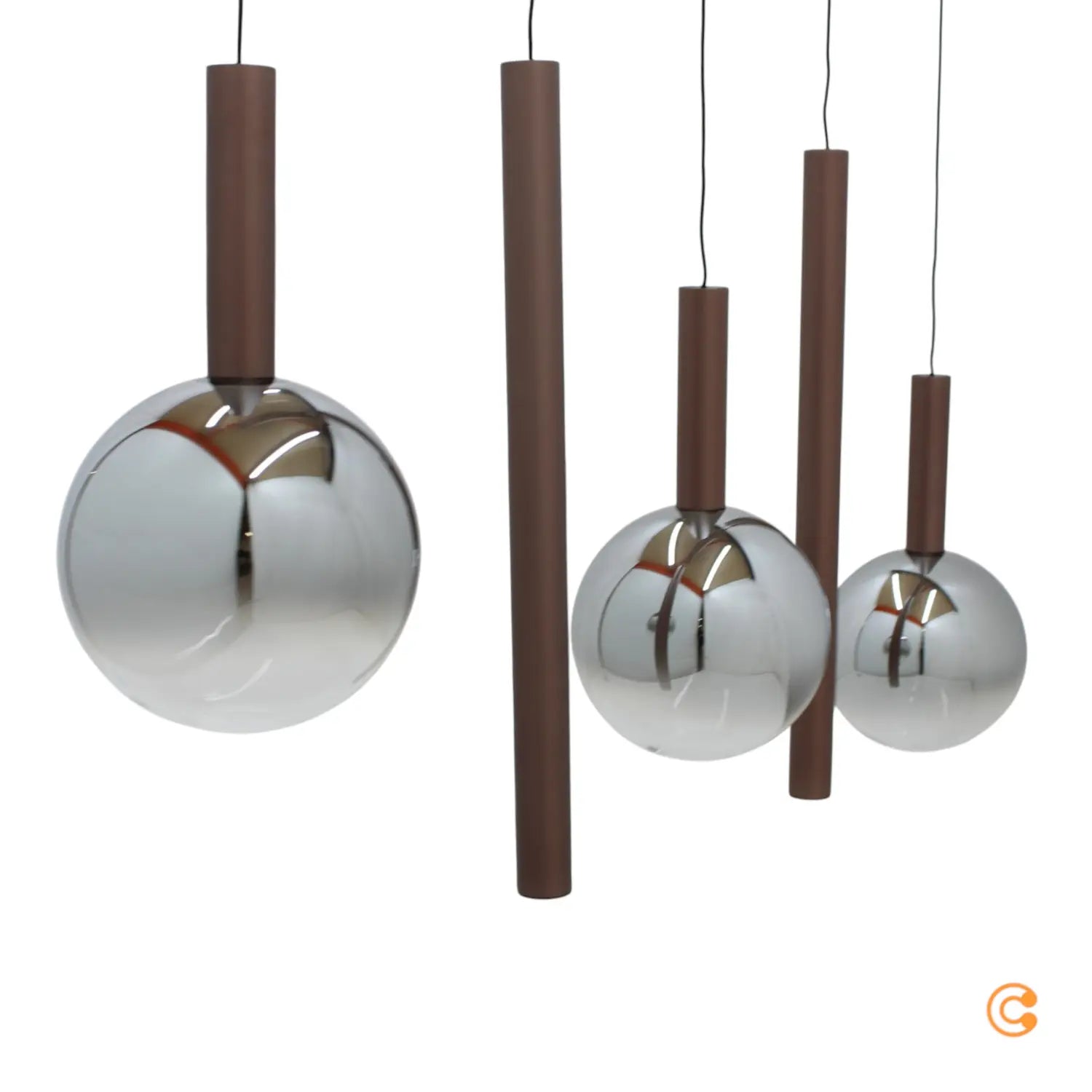 B-Ware Paul Neuhaus Hängeleuchte Pendelleuchte Led Bowl Braun Grau Glas Eisen 100 Cm - 4012248396391