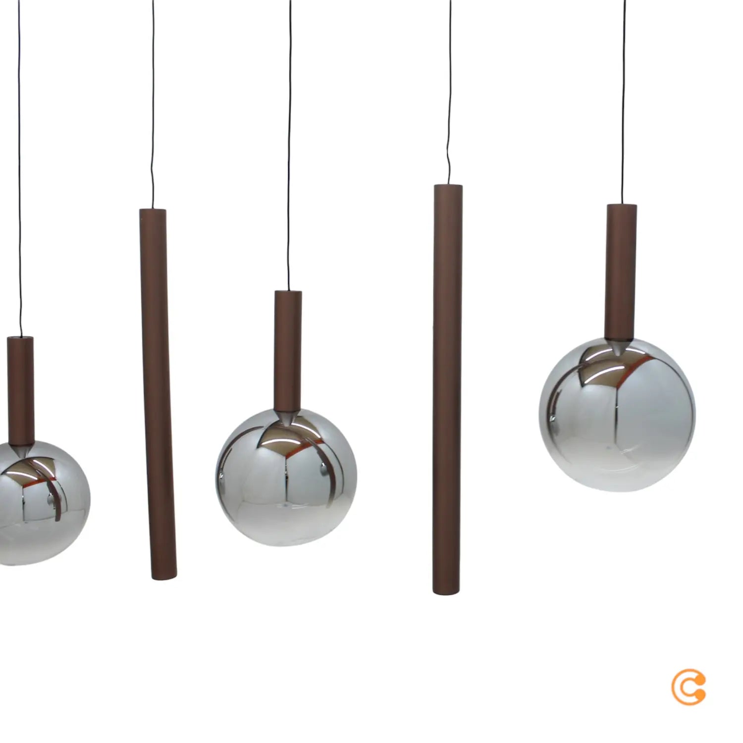 B-Ware Paul Neuhaus Hängeleuchte Pendelleuchte Led Bowl Braun Grau Glas Eisen 100 Cm - 4012248396391