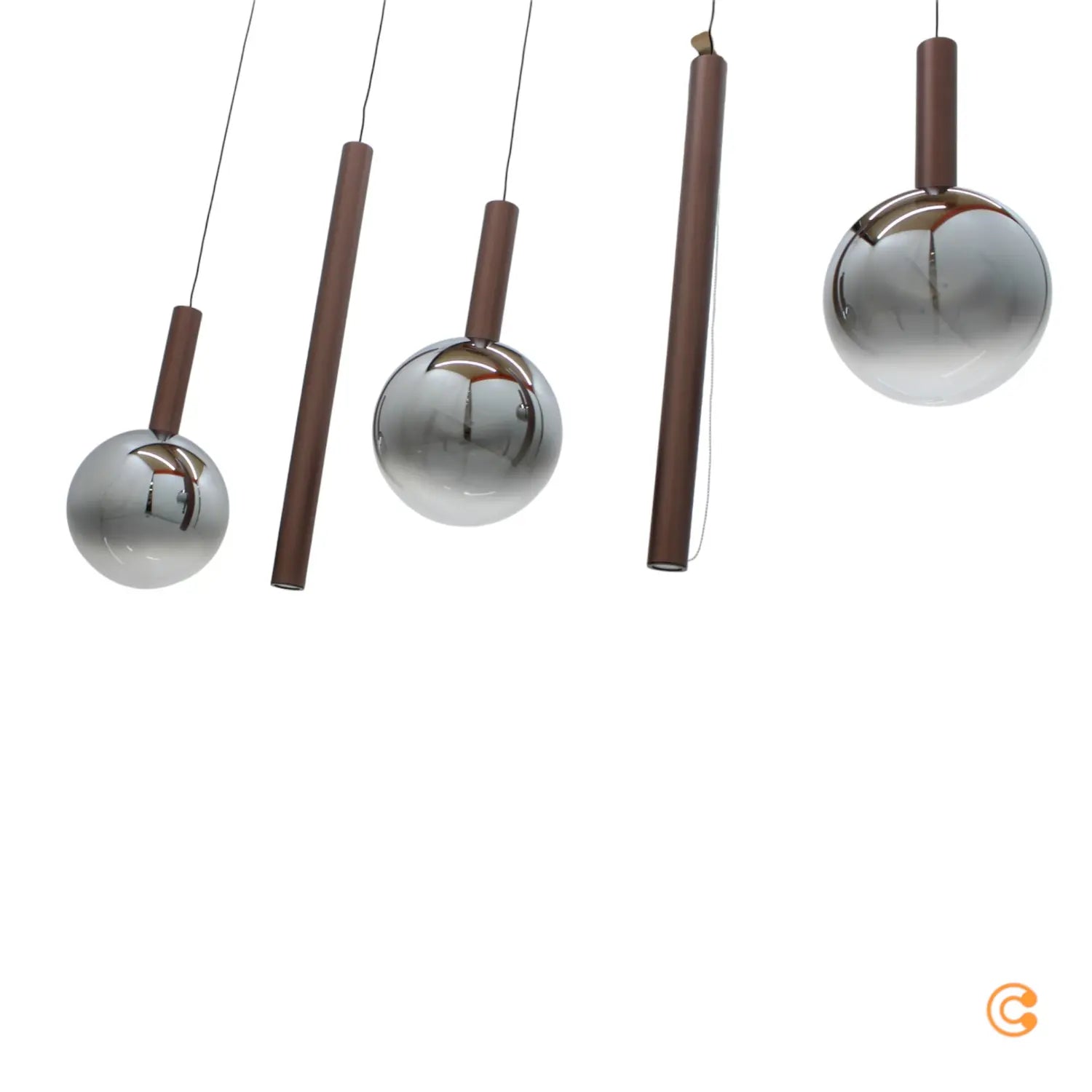 B-Ware Paul Neuhaus Hängeleuchte Pendelleuchte Led Bowl Braun Grau Glas Eisen 100 Cm - 4012248396391