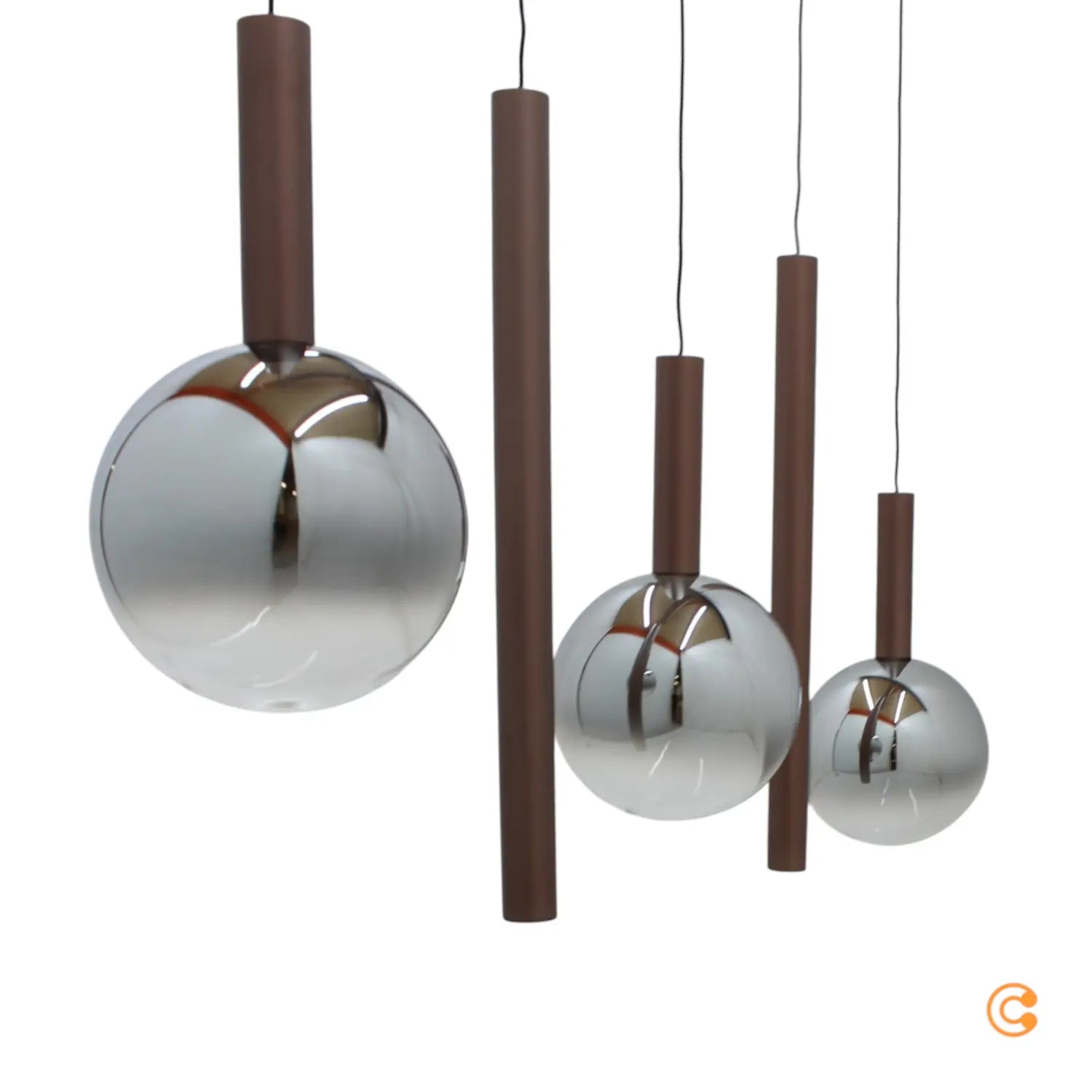 B-Ware Paul Neuhaus Hängeleuchte Pendelleuchte Led Bowl Braun Grau Glas Eisen 100 Cm - 4012248396391