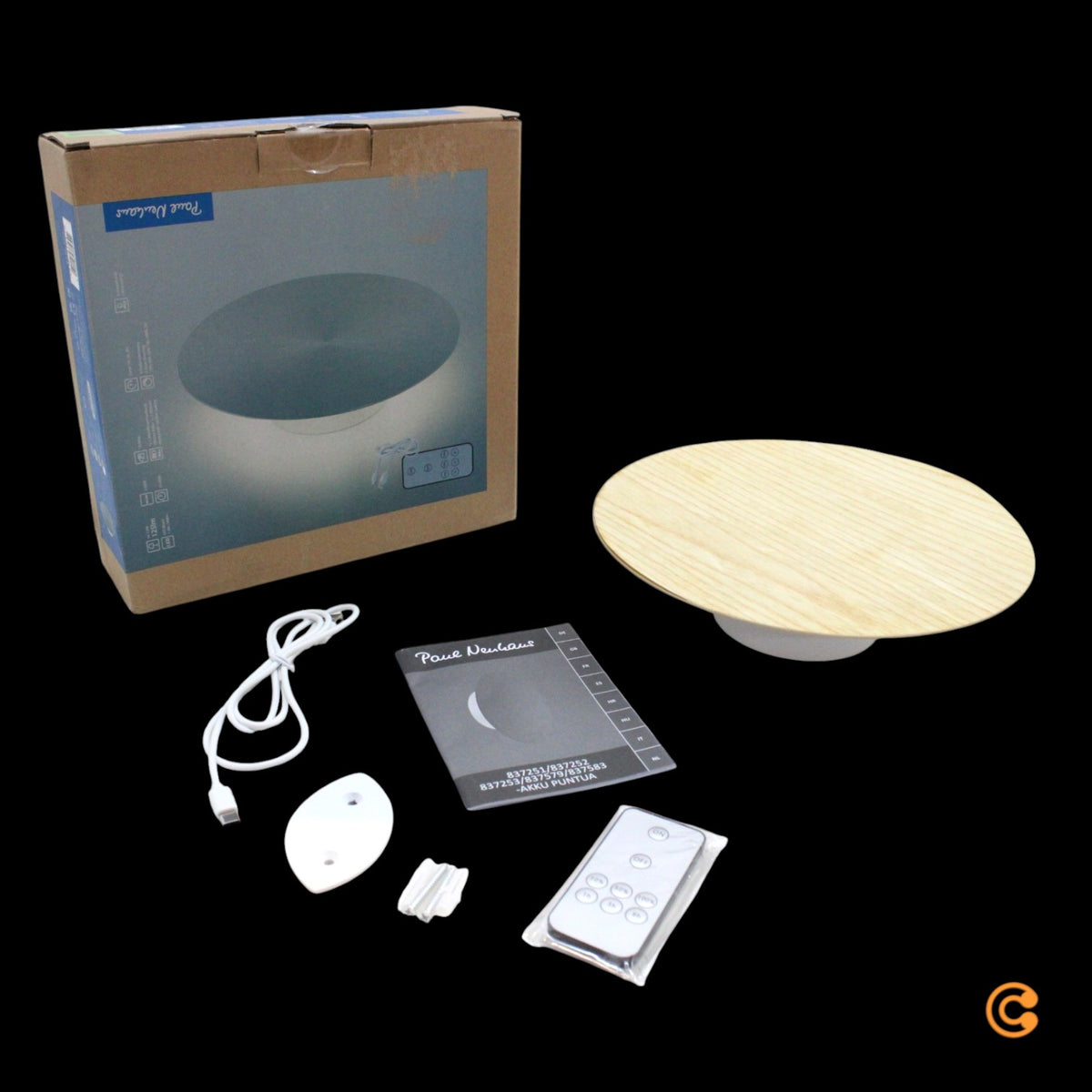 Paul Neuhaus Wandleuchte Lampe LED Akku Holz Fernbedienung Puntua Holz Ø 25 cm - 4012248375792