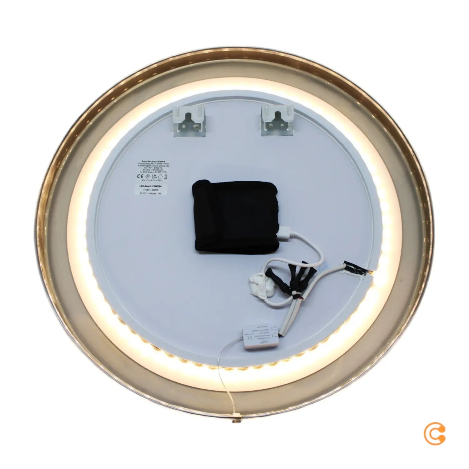 B-Ware Paul Neuhaus Wandspiegel Spiegel Led Vidro Grau Powerbank Schalter Glas Metall - 4012248392102