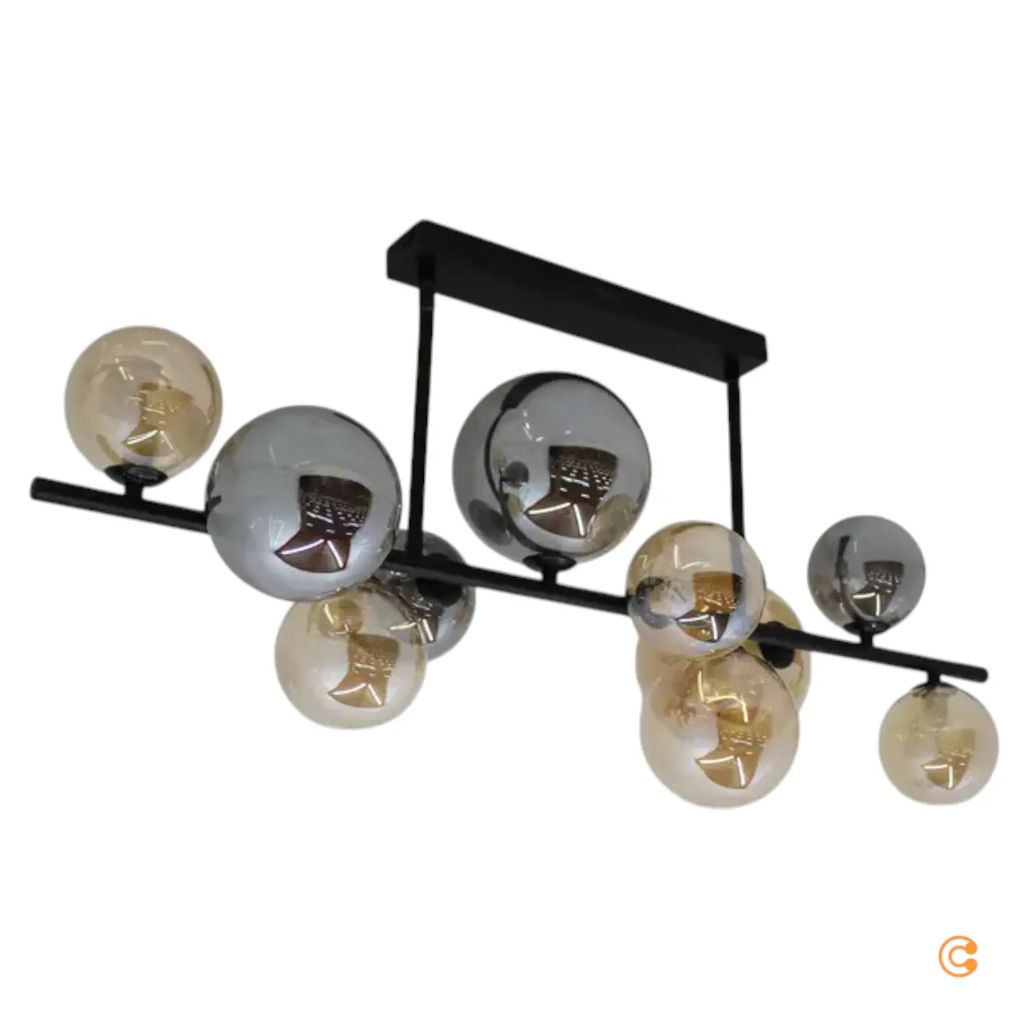 B-Ware Paul Neuhaus Deckenleuchte Lampe Popsicle G9 Glas Schwarz Bernstein Grau 85cm - 4012248375518