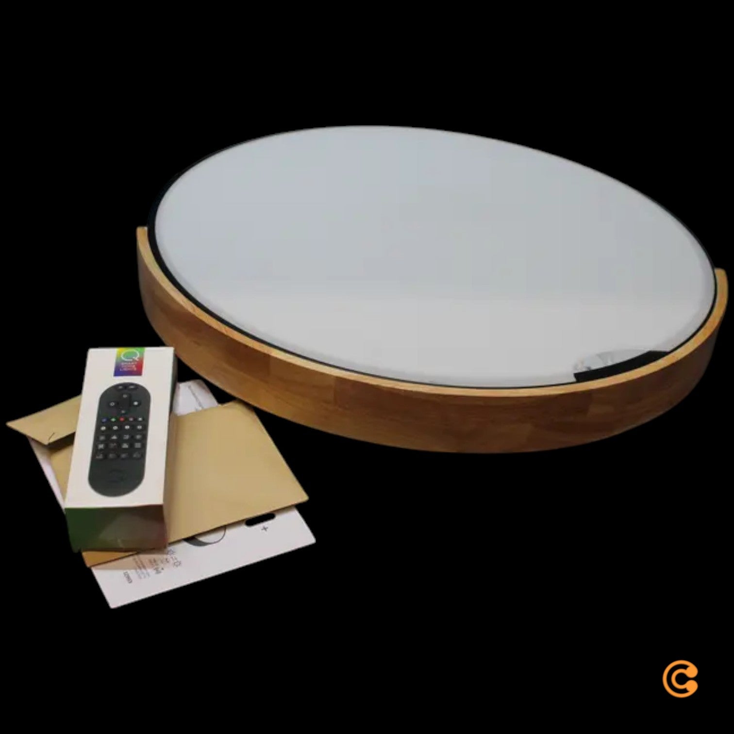 Q Smart Home Deckenlampe Deckenleuchte LED schwarz eiche Holz Q BILA Wohnzimmer - 4012248366219
