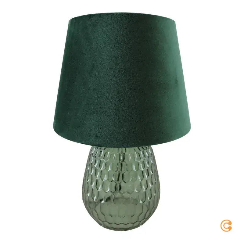 B-Ware Pauleen Crystal Velours Tischlampe Tischleuchte Tischlicht Leuchte Mit Glasfuß