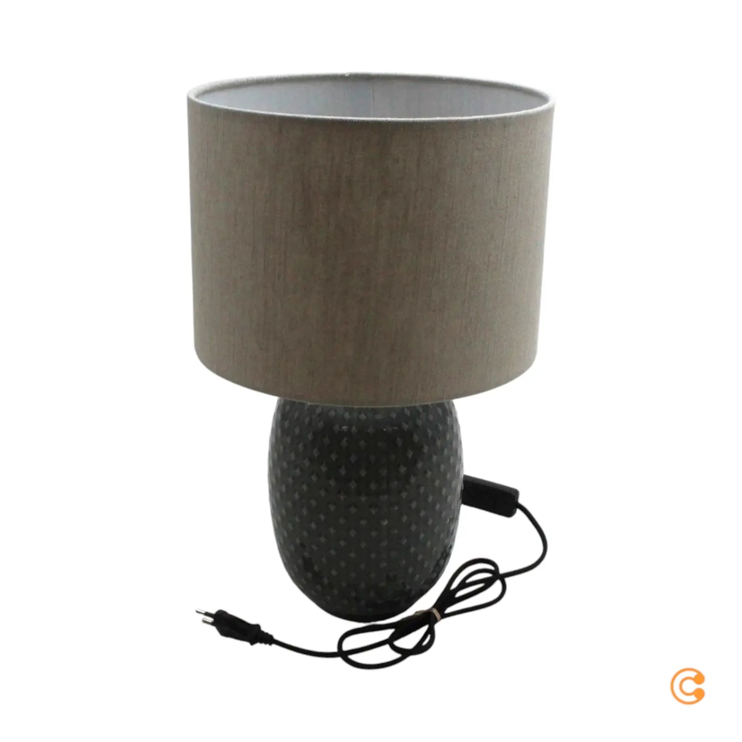 B-Ware Pauleen Tischlampe Tischleuchte Keramikfuß Classy Grau Beige Schalter E27 Led - 4000870481530