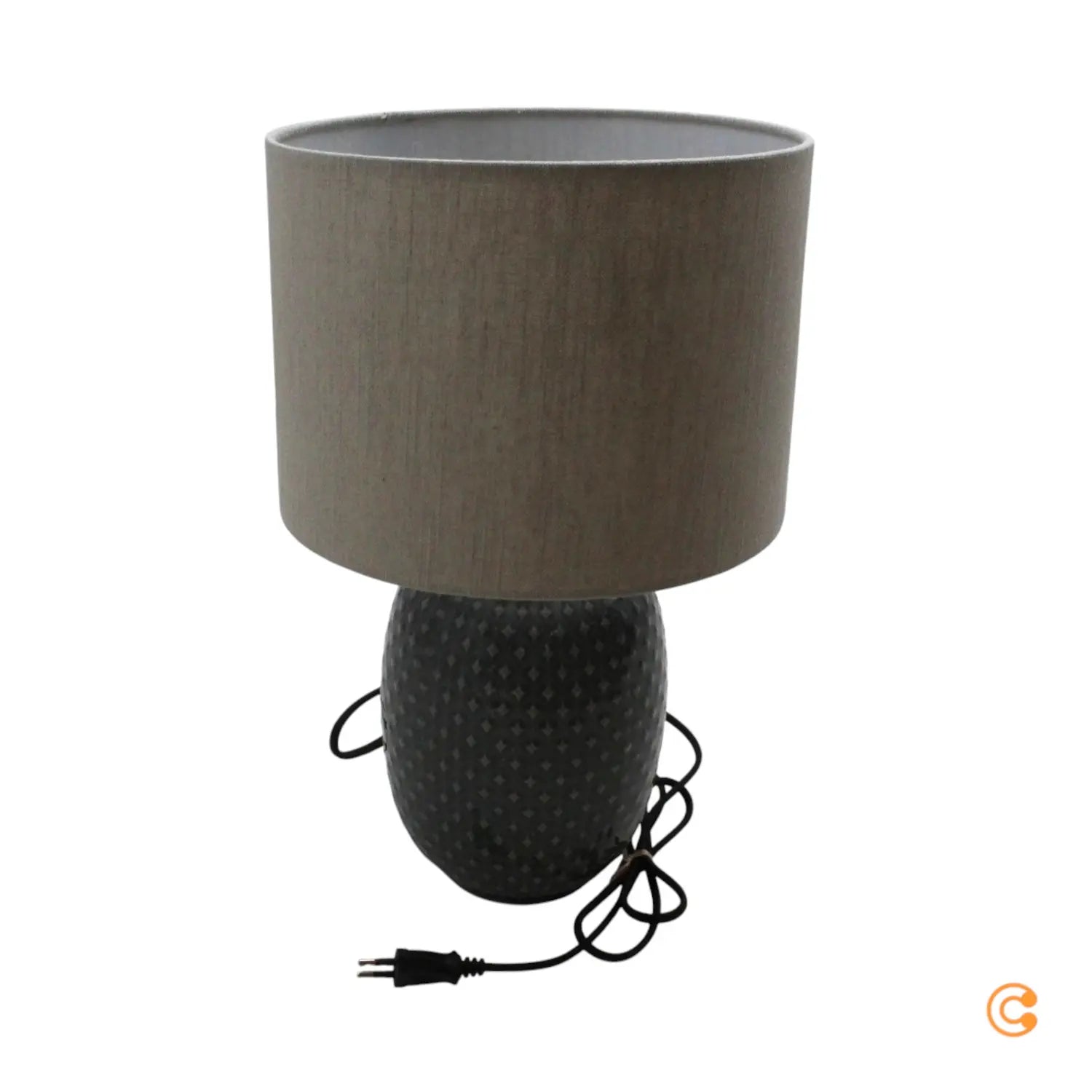 B-Ware Pauleen Tischlampe Tischleuchte Keramikfuß Classy Grau Beige Schalter E27 Led - 4000870481530
