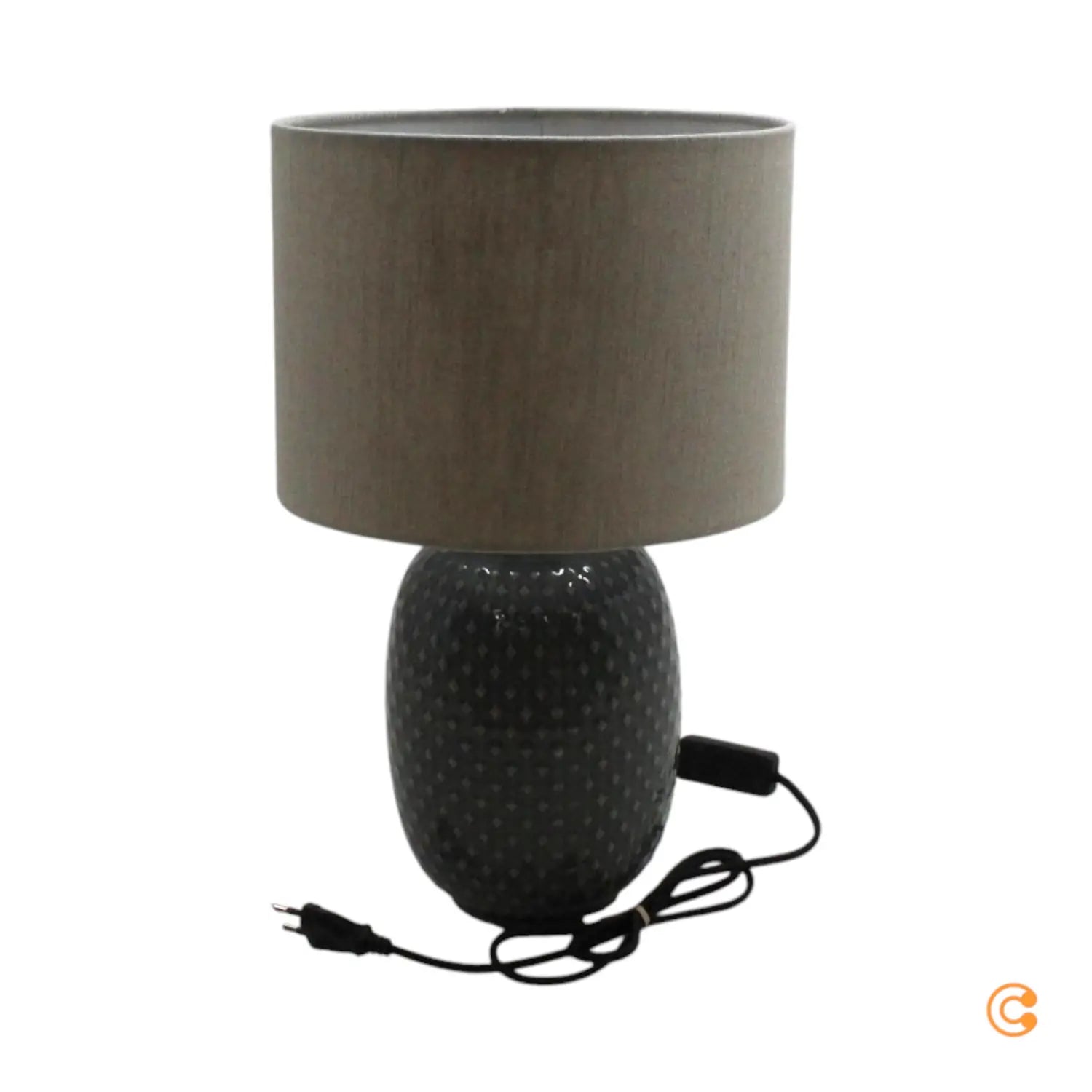 B-Ware Pauleen Tischlampe Tischleuchte Keramikfuß Classy Grau Beige Schalter E27 Led - 4000870481530