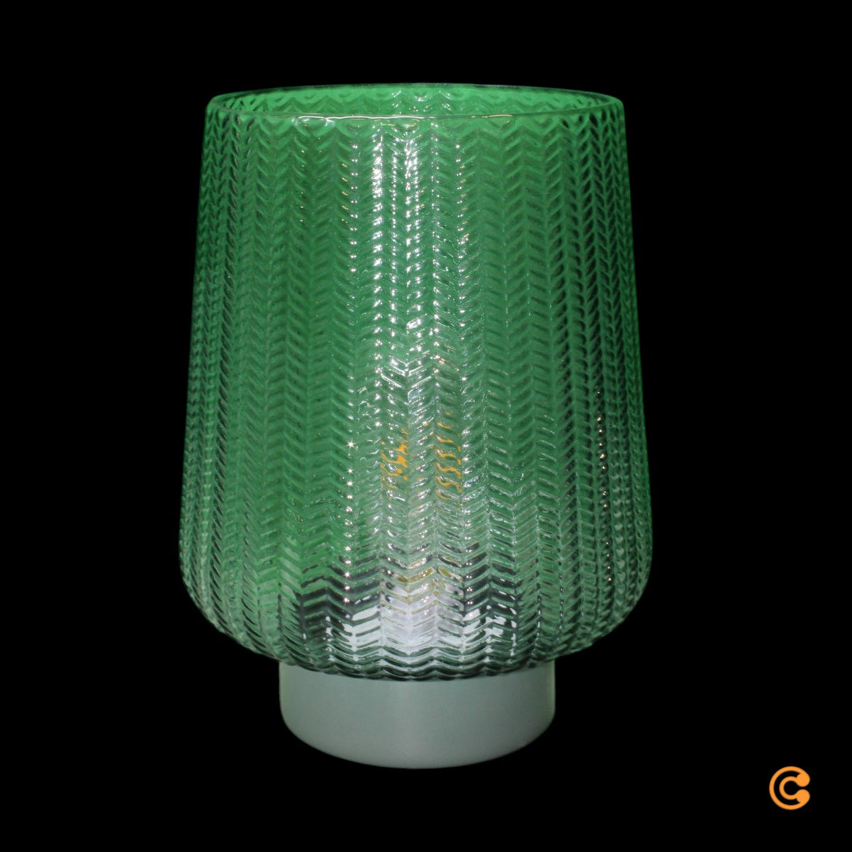 Pauleen Tischleuchte Lampe E27 LED türkis Metall Glas Batteriebetrieb Schalter - 4000870483145