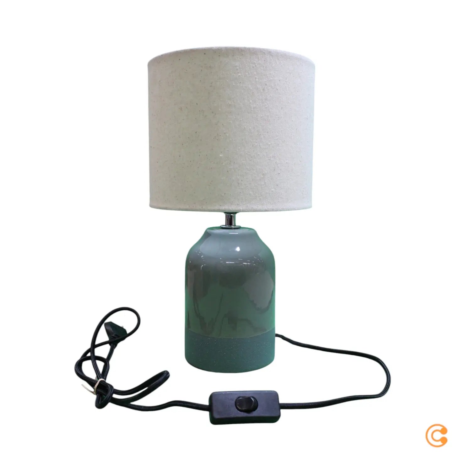 B-Ware Pauleen Tischleuchte Tischlampe Sandy Glow Creme Grün Textil Keramik Schalter - 4000870483251