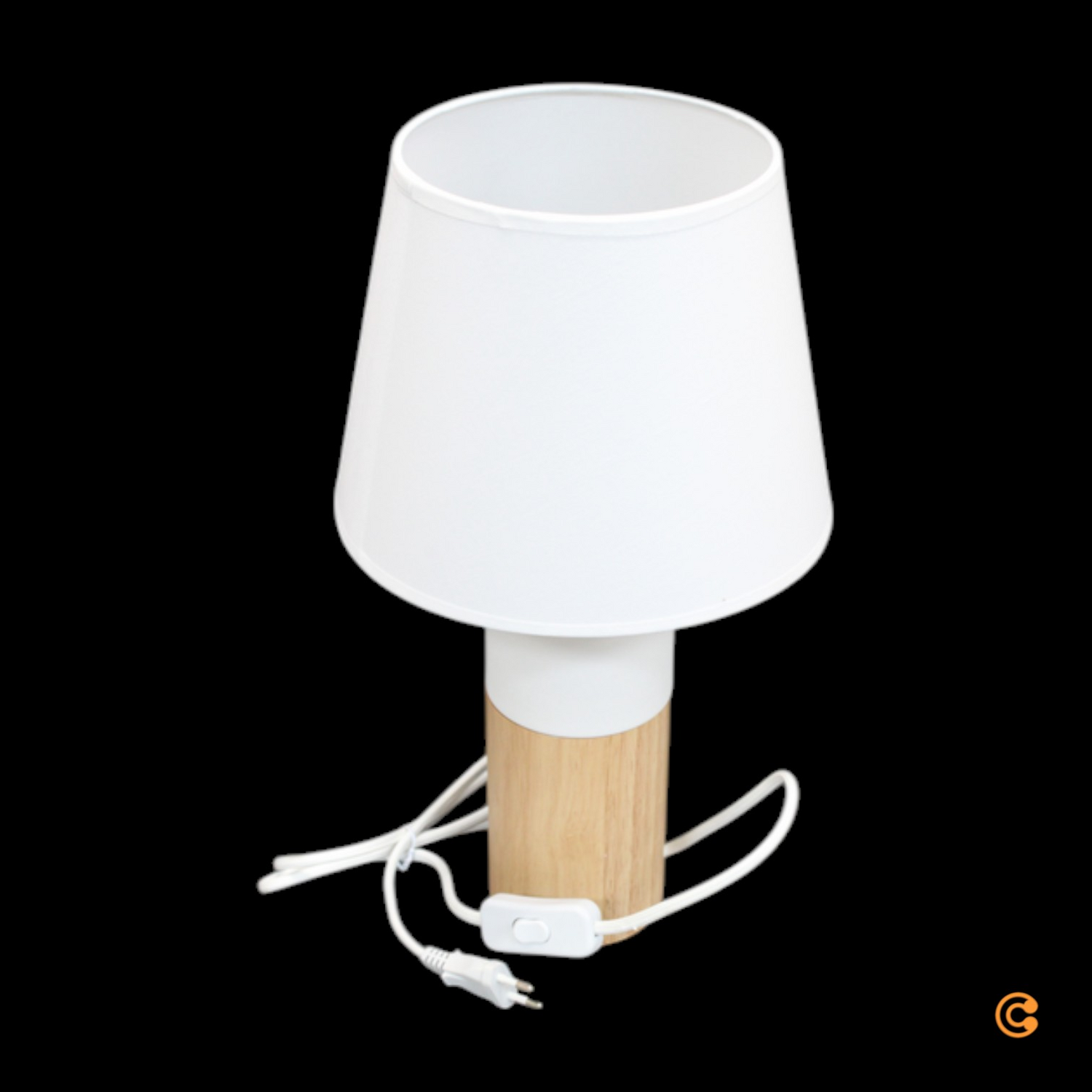 B-Ware Pauleen Tischlampe Leuchte Holz Textil Woody Elegance Beleuchtung Weiß 40cm - 4000870482049