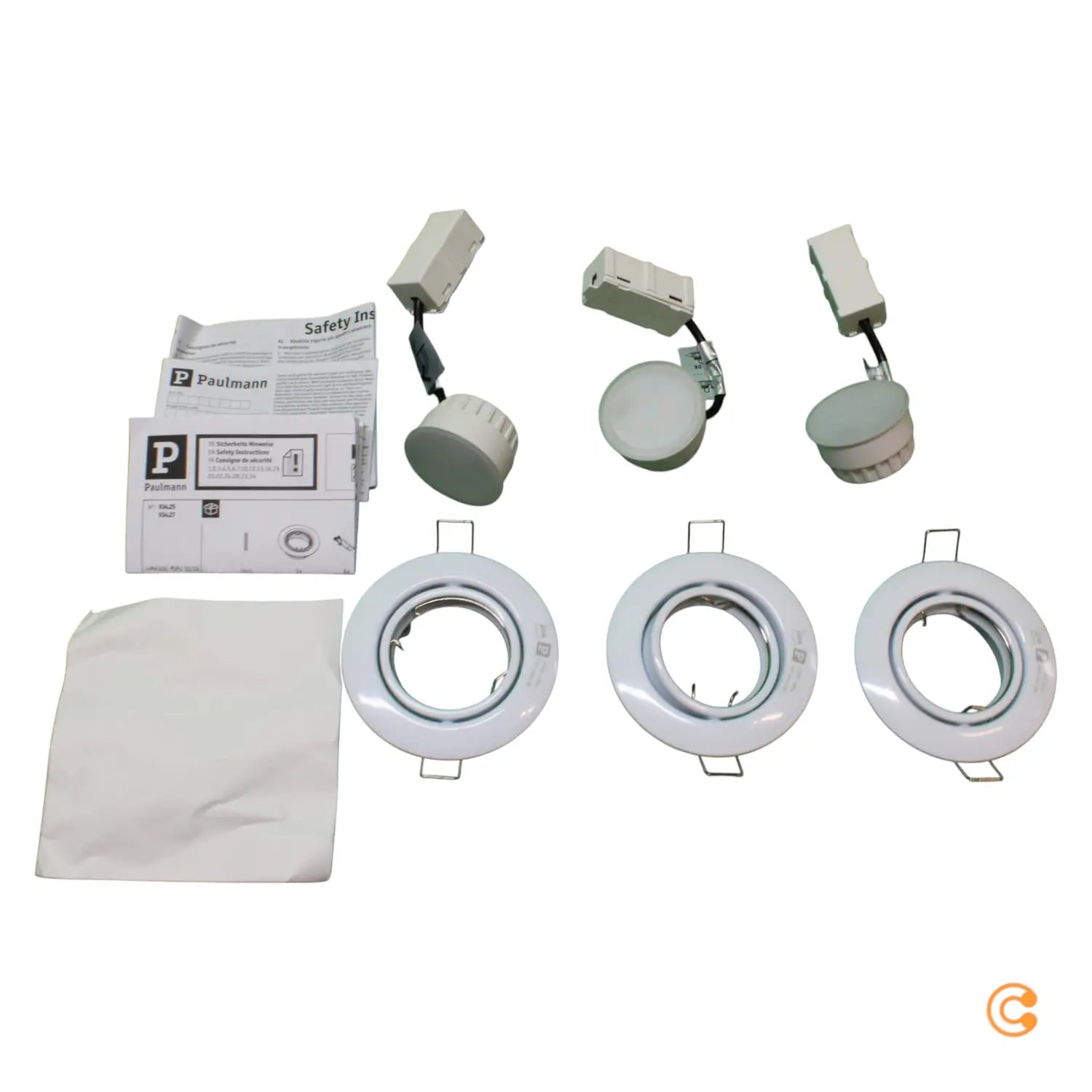 B-Ware Paulmann Led Einbauspot Deckenspot Spot Set 3er Weiß Metall Dimmbar Warmweiß - 4000870934272
