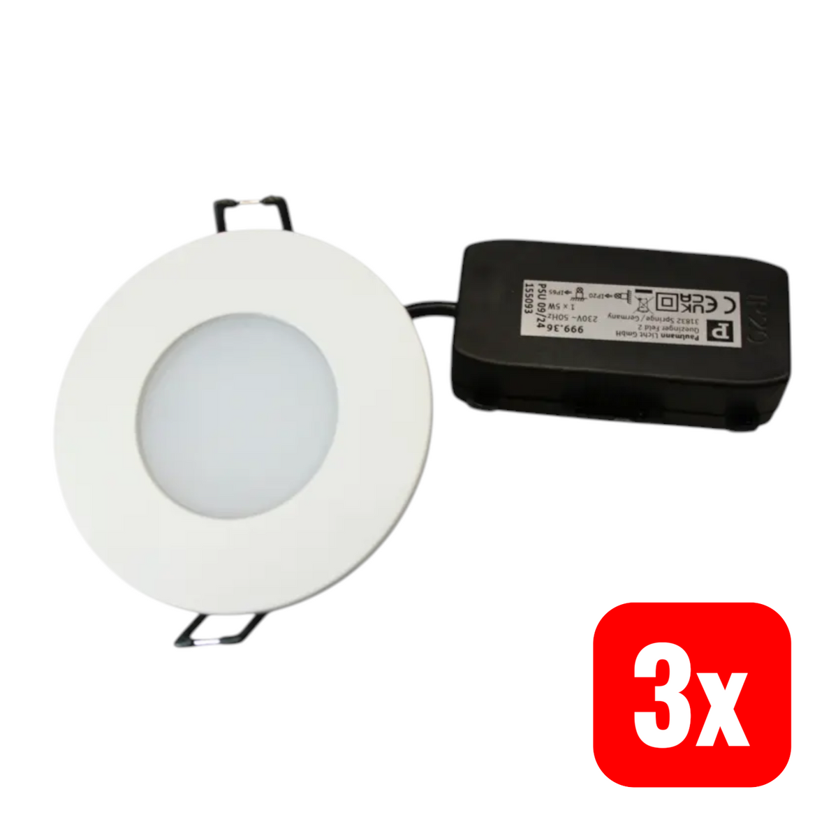Paulmann Calla starr Deckenspot Deckenlampe Einbaulampe LED 5W weiß 3 STÜCK - 4000870999363