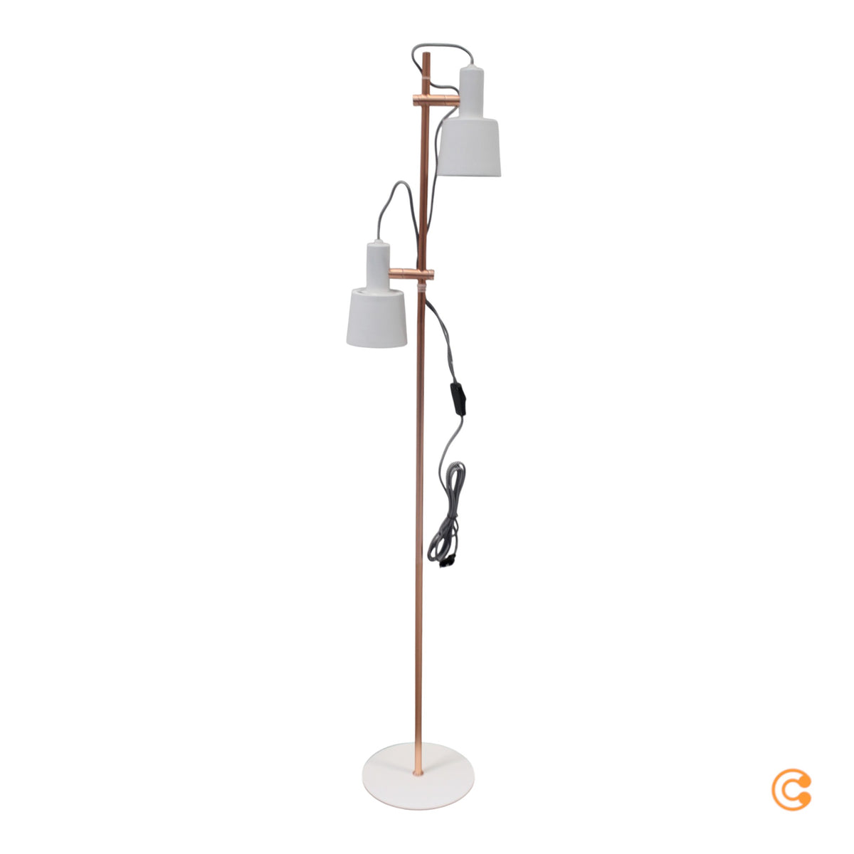 Paulmann Haldar Stehlampe Leuchte Lampe Weiß Kupfer 2-flammig E14 Metall Textil - 4000870796603
